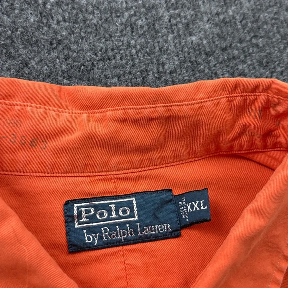 Polo Ralph Lauren Button Down Men XXL Orange Long Sleeve Utility Twill Shirt